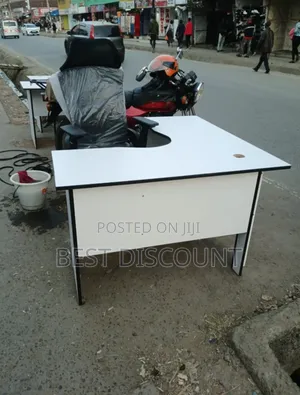 White Curved Computer Table