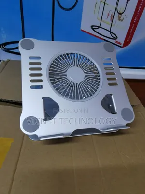 3 Speeds Metallic Laptop Stand With RGB Lights