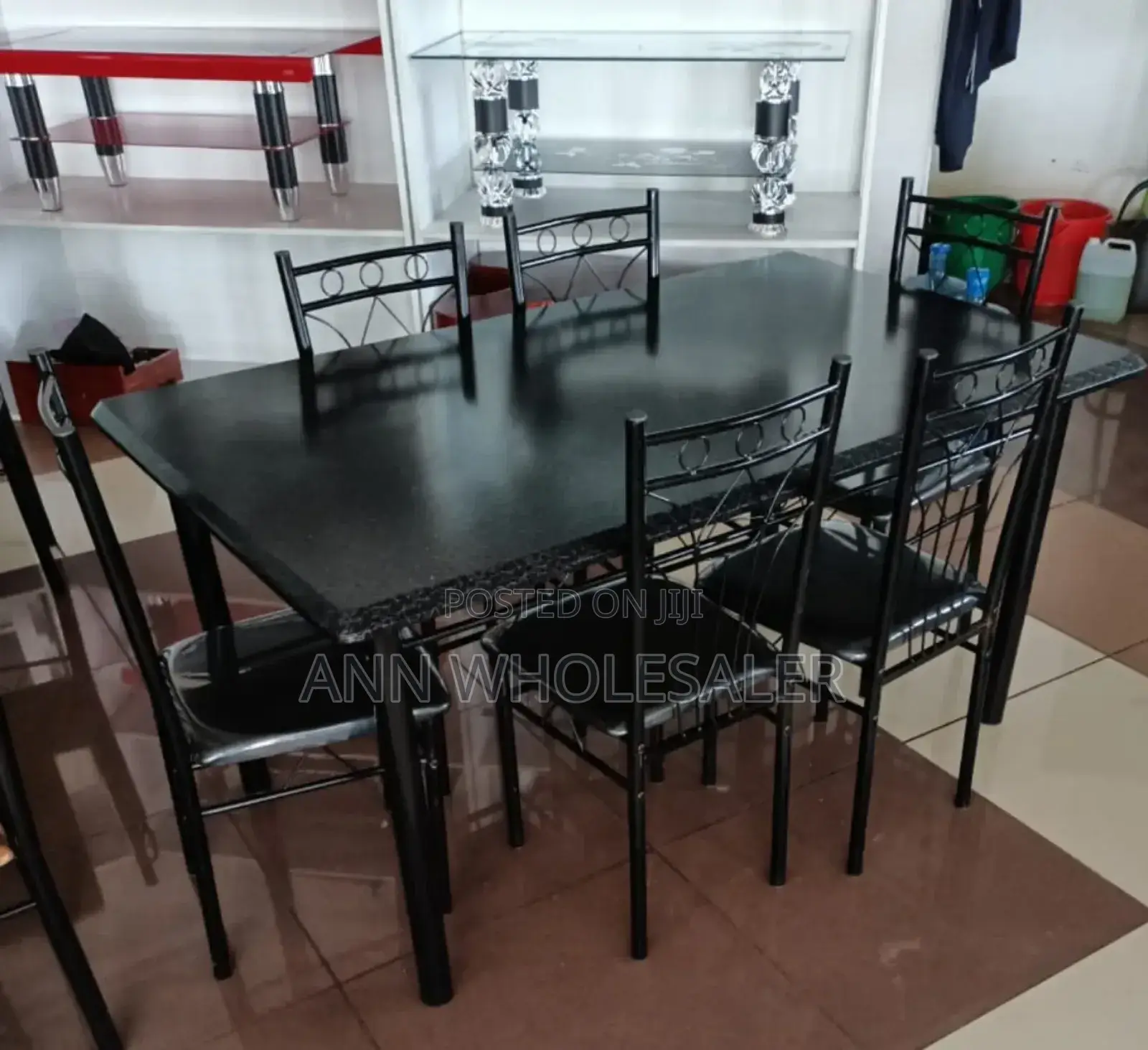 Executive Black 6 Sitter Dinning Table EC/6S