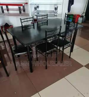 Executive Black 6 Sitter Dinning Table Set EC/6S