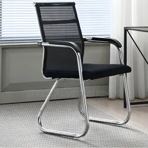 Office Chairs: Silver Metal Mesh Modern Conference Chair
