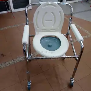 Commode Chair With Castors{ Wheels} and Detachable Commode
