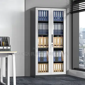 Cabinets: 2-Class Door Casual Steel Fill Storage Cabinet