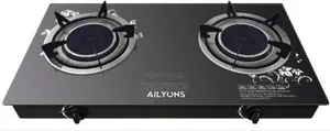 Ailyons 2 Burner Glass Top Gas Cooker Infrared Double Burner
