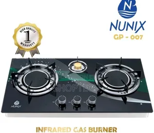 Nunix 3 Burner Low Gas Consumption Glass Infrared Cooker