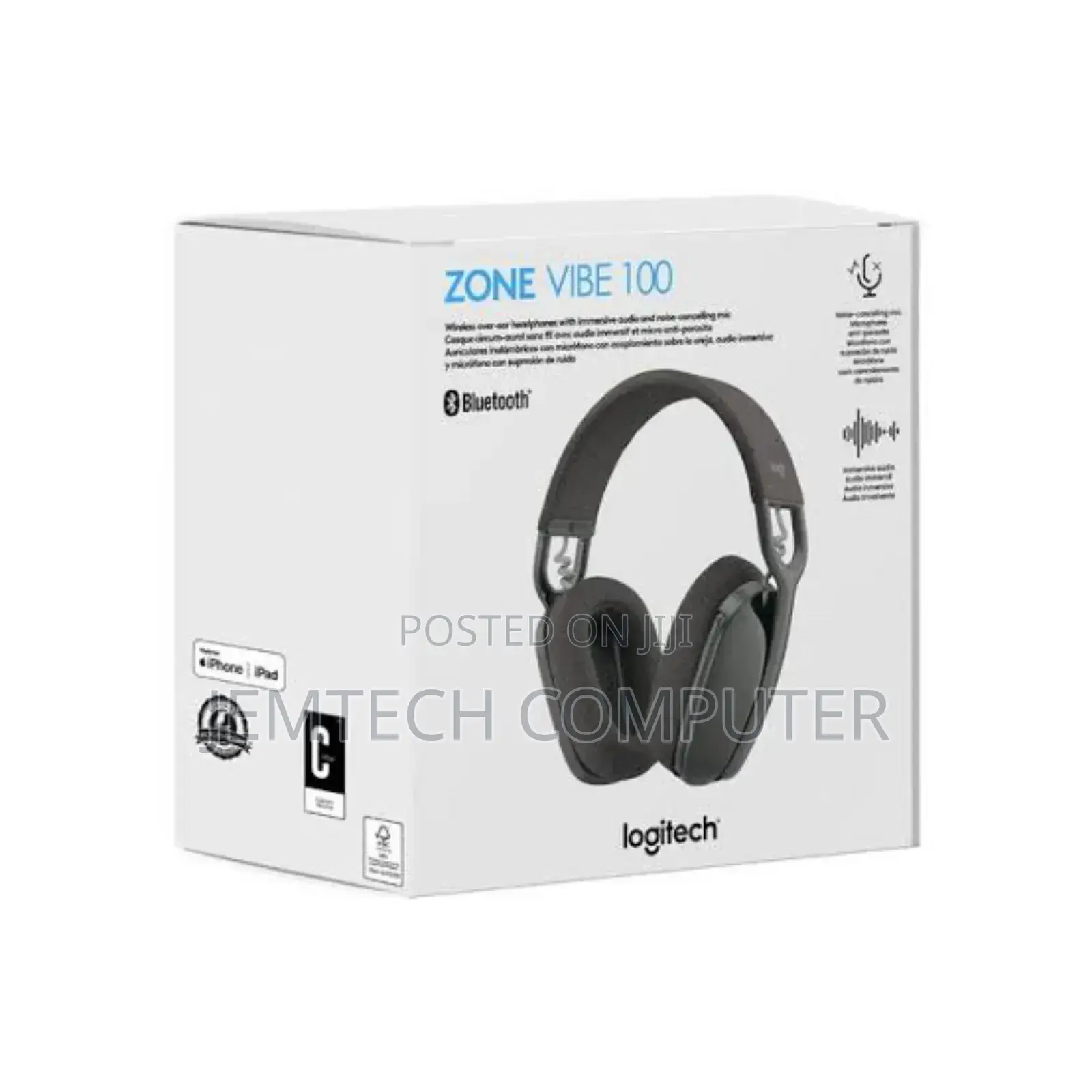 Logitech Zone Vibe 100 Wireless Headset (Graphite)"Vibe 100