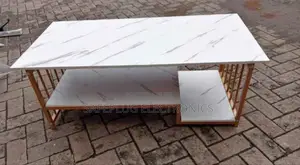 White Executive Marble Effect Coffee Table