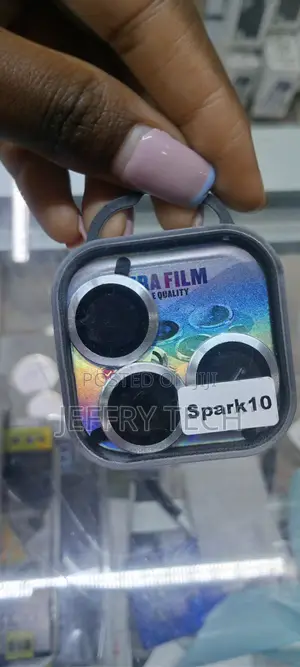 Silver Metal Camera Lens Protector for Tecno Spark 10