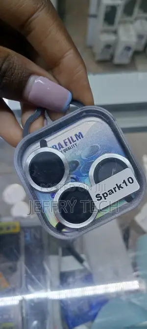 Silver Metal Camera Lens Protector for Tecno Spark 10