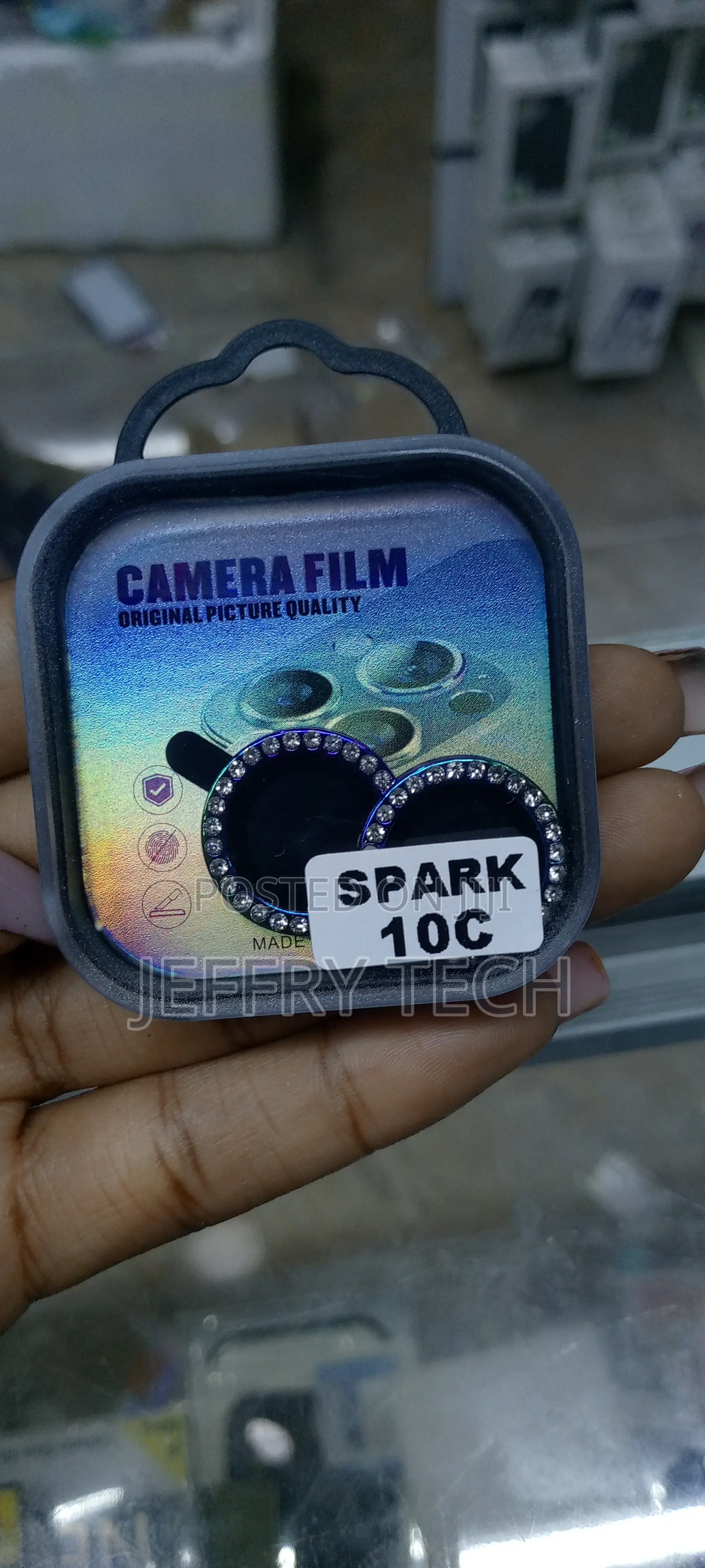Sparkly, Glitter Lens Protector for Tecno Spark 10c-Silver
