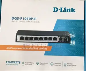 D-Link DGS-F1010P-E 8+2 Port Gigabit POE 120W Switch
