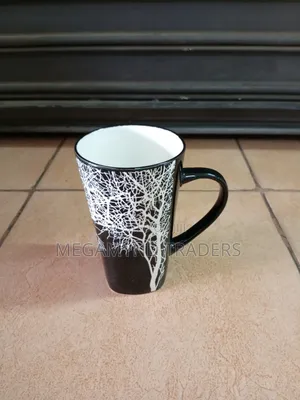 6pc Ceramic Tea Cup/Tree Print Mug