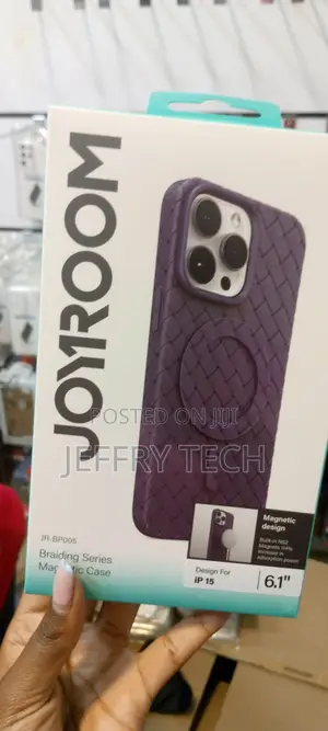 JOYROOM Braided Magnetic TPU Case for iPhone 15-Purple