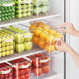 Stackable Acrylic Fridge Container With Small 2 Wheels