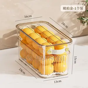 Stackable Acrylic Fridge Container With Small 2 Wheels