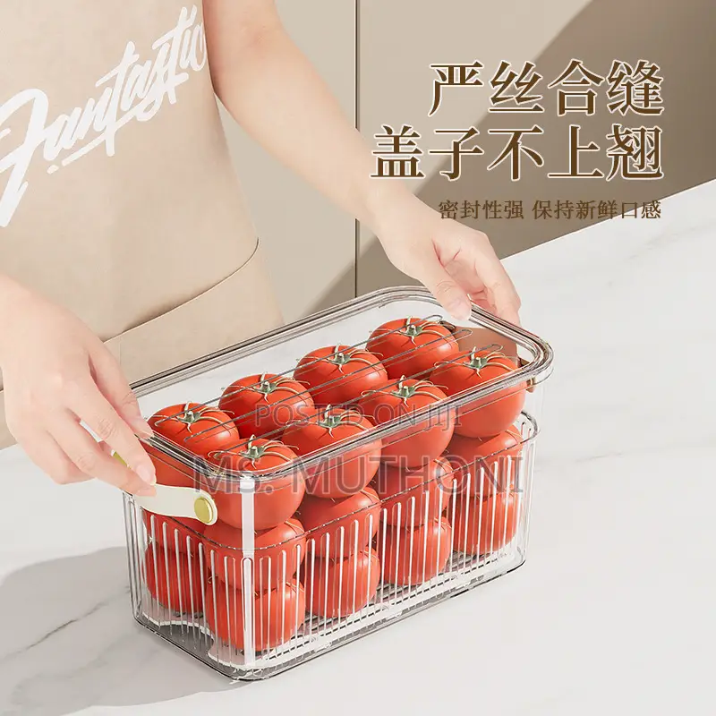 Stackable Acrylic Fridge Container With Small 2 Wheels