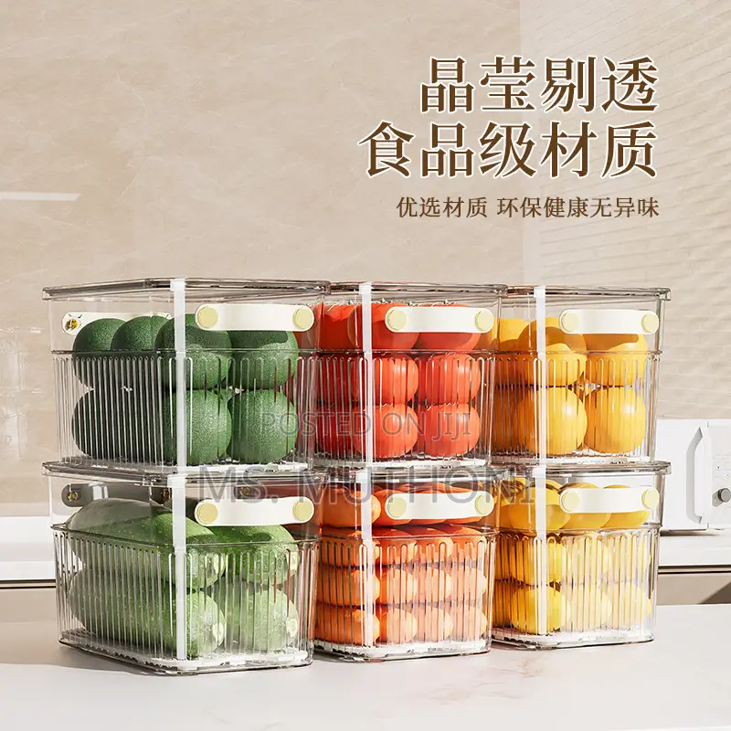 Stackable Acrylic Fridge Container With Small 2 Wheels