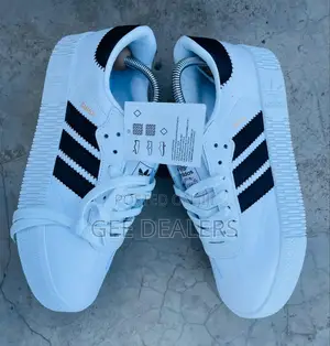 White Adidas Samba Sneakers Double Sole,