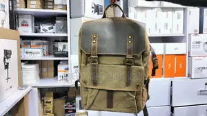 Waxed Canvas Leather Camera Bag Backpack 25L