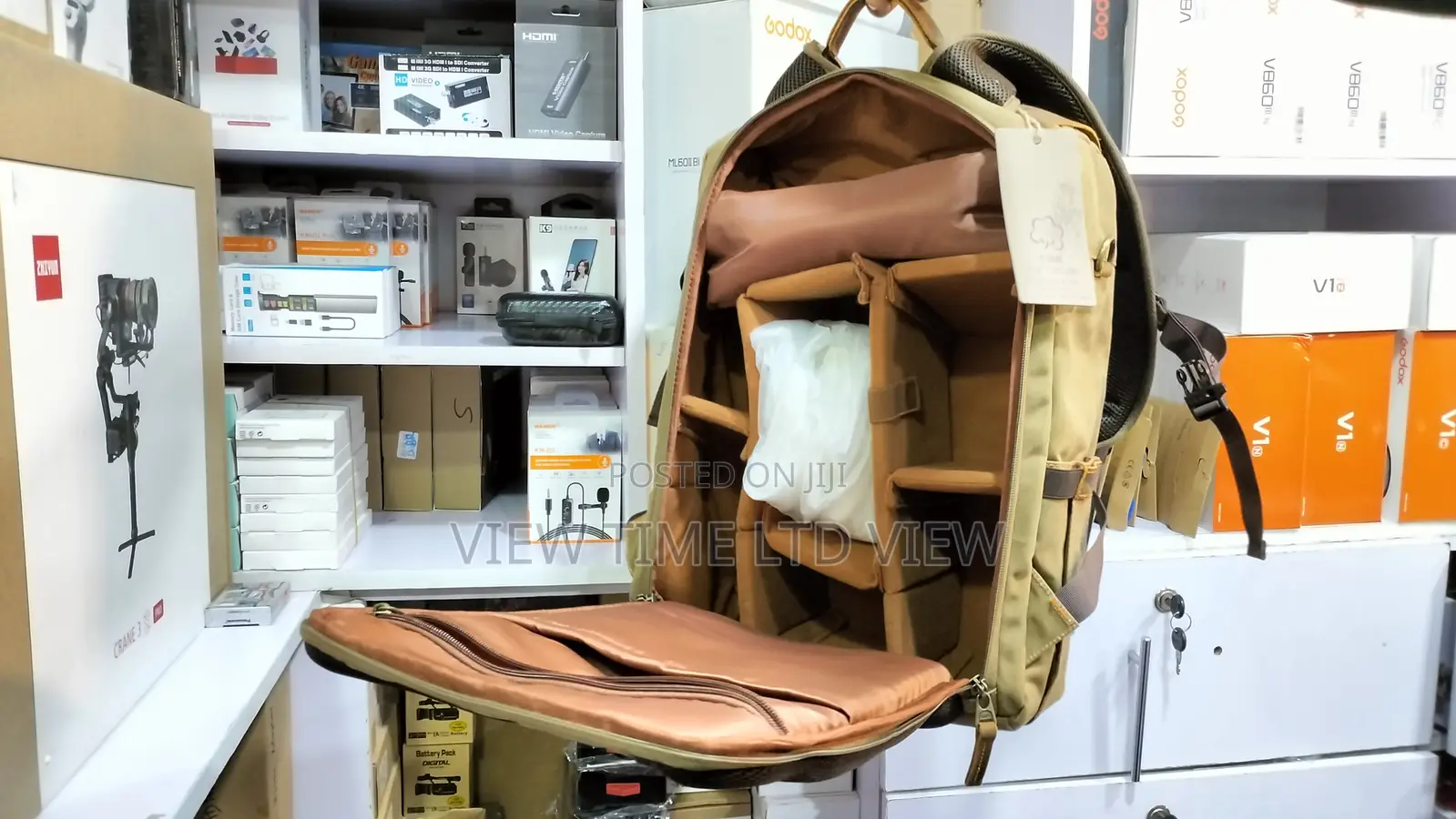 Waxed Canvas Leather Camera Bag Backpack 25L