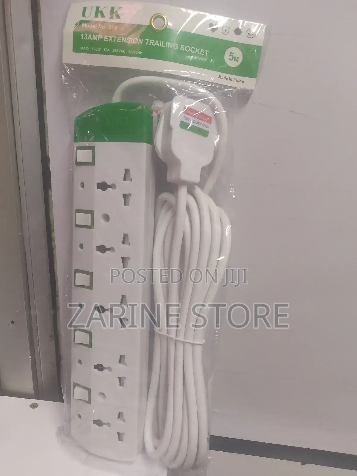 5 Ways 5 Metres Corded Power Socket Extension 13A 1500W