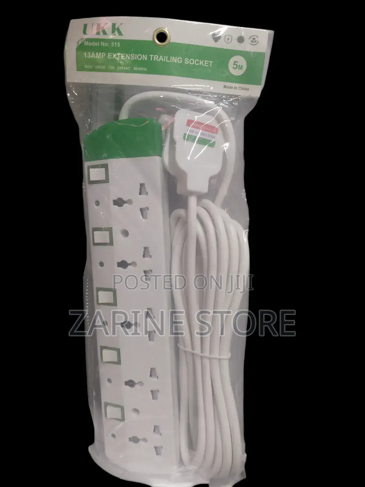 5 Metres Long Corded 5 Ways Extension Power Socket