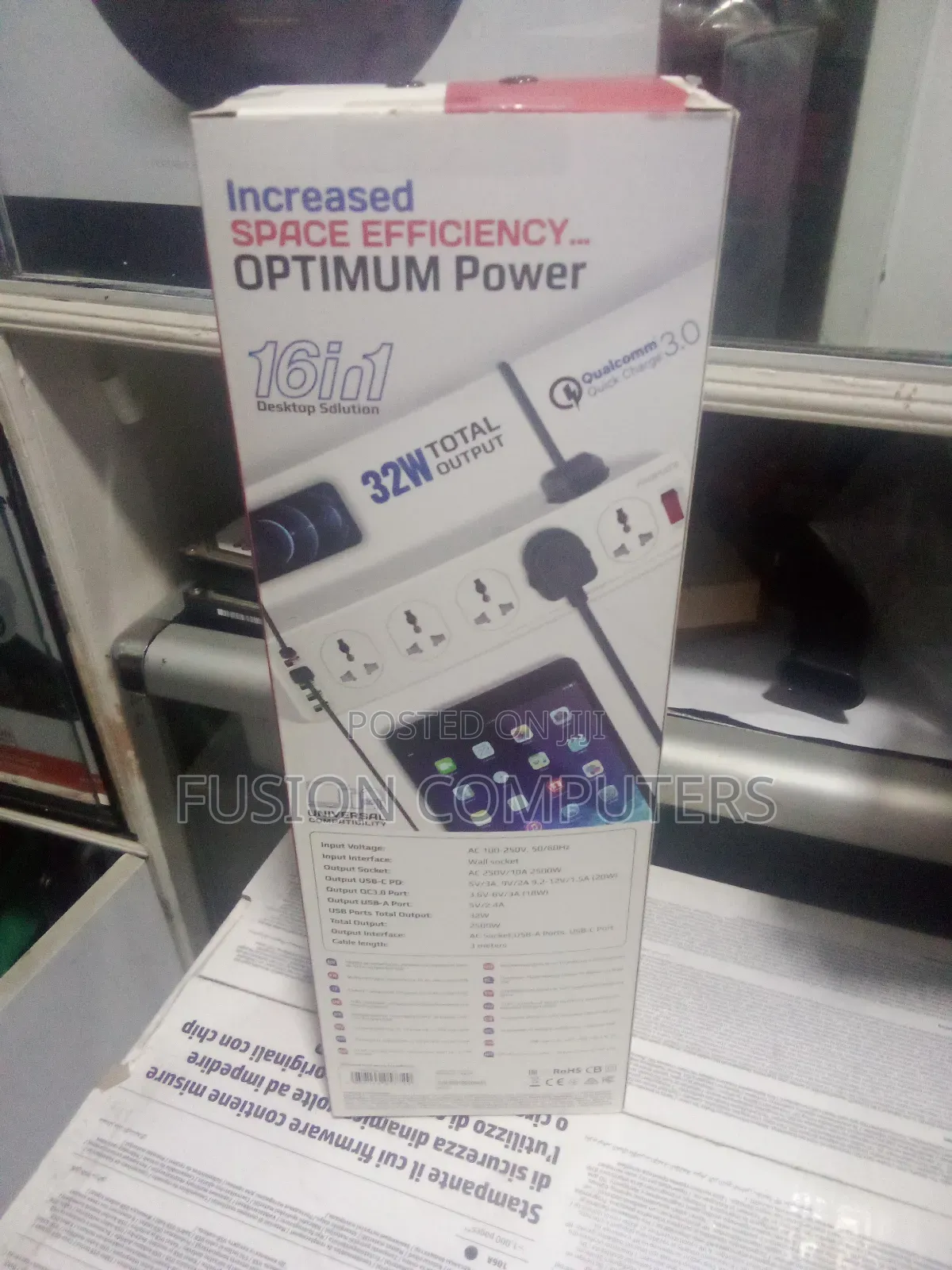 Promate10ac Socket Space Efficient Power Stripwithusbports