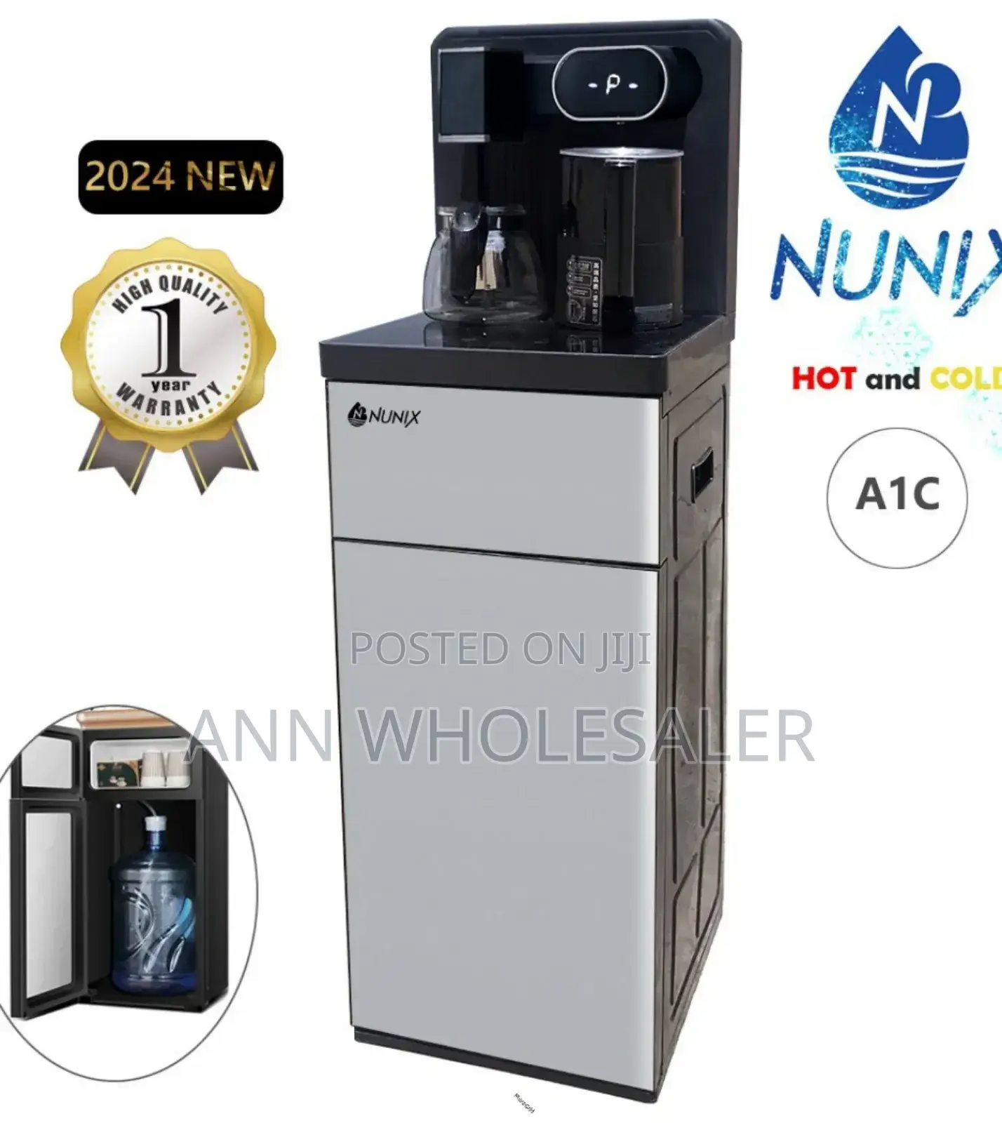 Silver Nunix A1C Bottom Load Hot and Cold Dispenser AI