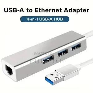 USB 3.0 to Ethernet Adapter, 3-Ports USB 3.0 Hub