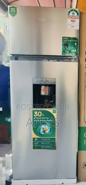 Syinix 210 Litres-Double Door Fridge With Dispenser Channel
