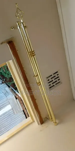 Gold Curtain Rods 2M Single Adjustable Window Curtain Rods
