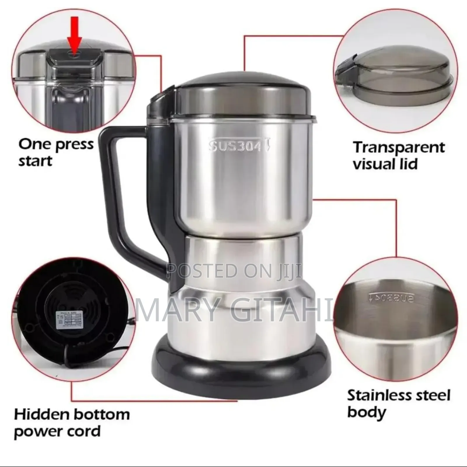 Electric Grinder Nuts Beans Spices Grains Coffe Machine