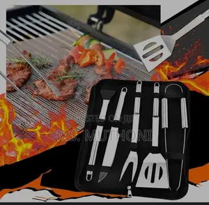 5pc BBQ GRILL TOOLS Set In Canvas Bag