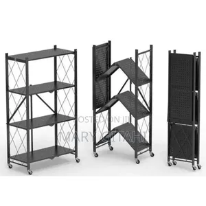 Foldable Kitchen Rack With Wheels - 4*TIERS
