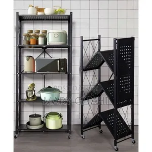 Foldable Kitchen Rack With Wheels - 5**TIERS