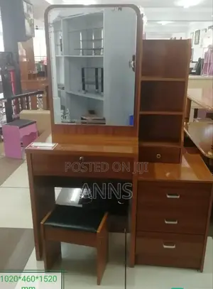 Brown Dressing Table With Sliding Mirror