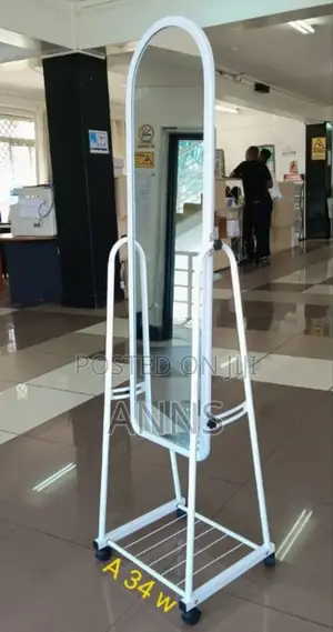 White Dressing Mirror With Wheels