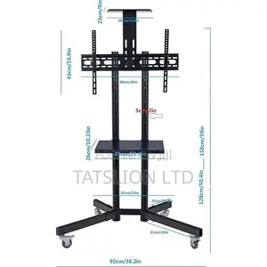 Standard Tv Trolley Movable Stand 32" to 85" Wall Bracket