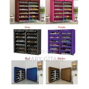 36 Pair Double Column Shoe Racks"