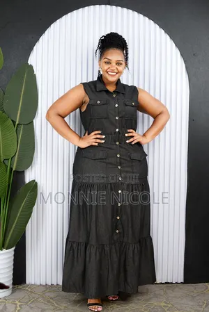 Black Maxi Denim Dress