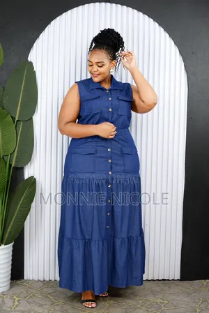Blue Denim Maxi Dress