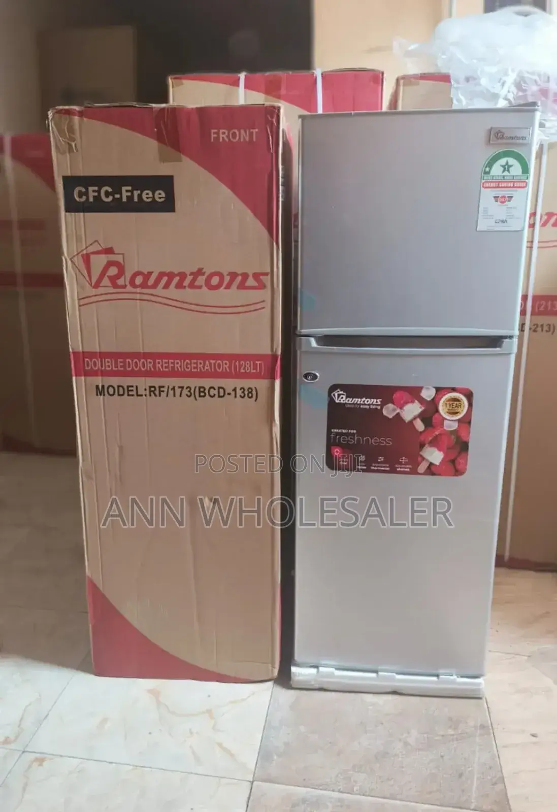 Ramtons 2 Door Direct Cool Fridge, 128 Litres RF-DR