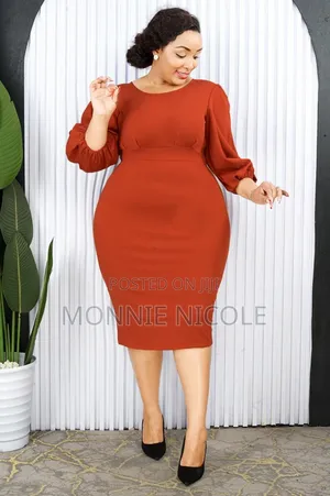 Modest Burnt Orange Office Dress