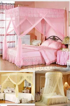 Cream Round and 4 Stand Mosquito Nets