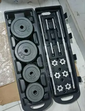 Chrome Adjustable 50kgs Dumbells With Burbell