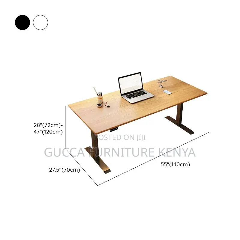 Office Tables:Automated Motorized T-Shape Standing Work Desk
