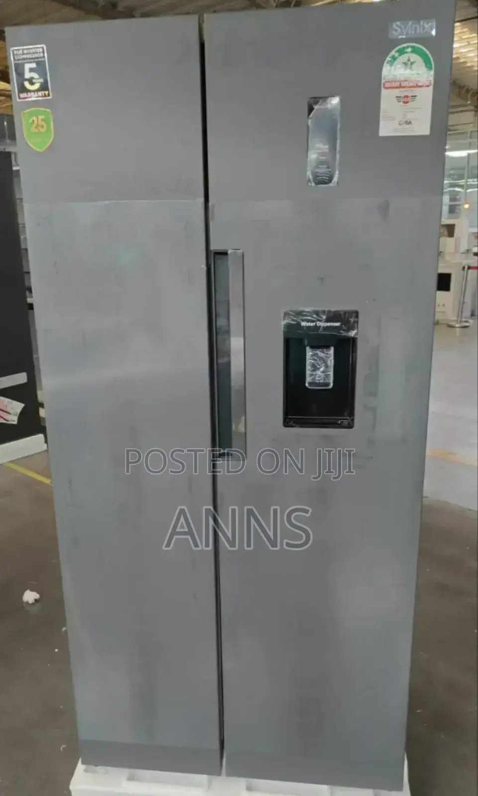 Syinix 439L ~ Side-by- Side Double Door Fridge- Silver