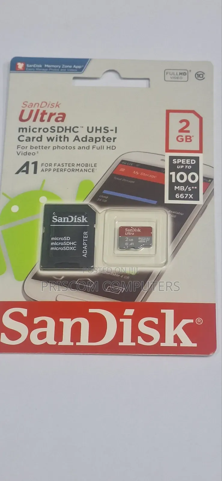 2GB Memory Card Microsd Card With Memory Reader Adapter