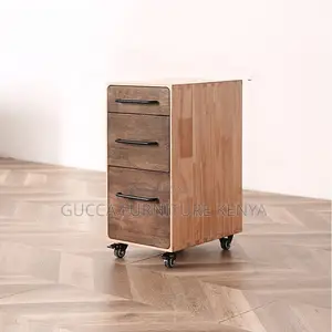 Cabinets: Mobile Pedestal Classic Rubberwood Office Cabinet