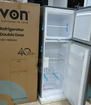 Von 181 Litres ~ Double Door Fridge- Grey